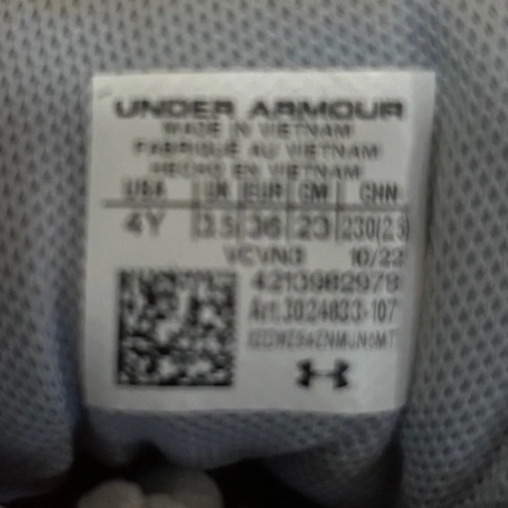 Under Armour Assert 9‎ Kids Running Shoes Grey Orange 3024833-107 Size 4Y